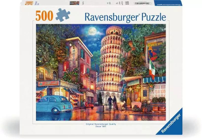 Puzzle Ravensburger “Evening in Pisa”, 500 copa, panoramë Piza, shumengjyrësh