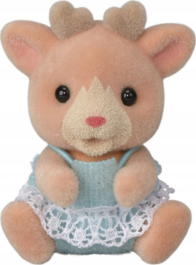 Set lodrash Sylvanian Families Reindeer Twins, figura binjakë dreri me slitë, shumëngjyrësh