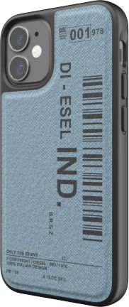 Kapak telefoni Diesel Moulded Case Denim FW20 për iPhone 12 mini, denim, blu