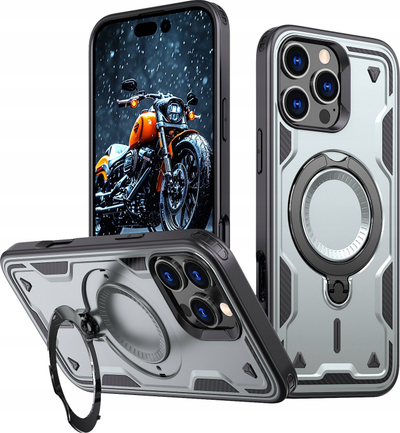 Këllëf telefoni Hybrid Armor Trendy me MagSafe për iPhone 16 Pro Max, mbrojtje hibride, i zi