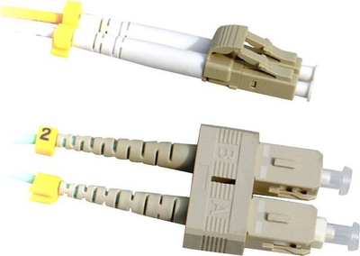 Kabllo fibre optike Lanview LC SC, Multimode OM3 2m, portokalli