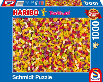 Puzzle Schmidt Haribo Tropifrutti, 1000 pjesë, me çokollata gomuese shumëngjyrëshe