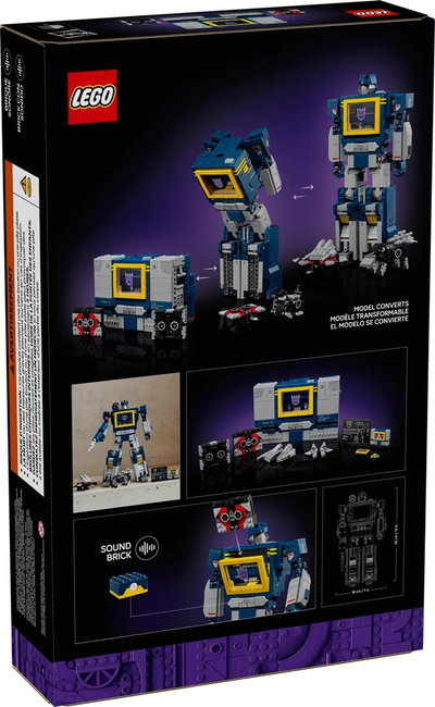 Set ndërtimi LEGO Icons Transformers Soundwave 10358, model për të rritur, me efekte zëri, shumëngjyrësh