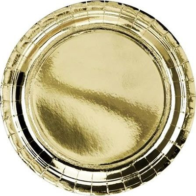 Pjata letre feste ALBI Tale Gold, 23 cm, 6 copë, ngjyrë ari