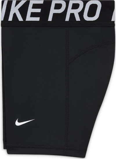 Pantallona të shkurtra sportive Nike Pro Big Girls 3", Dri FIT, për goca, të zeza