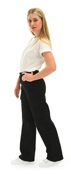 Pantallona Jacqueline de Yong JDYABBY Wide Leg Fit, të zeza