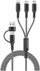 Kabllo kariku LTC Fast 5n1, USB A USB C në Lightning USB C Micro USB, 3A, 1.2m, gri me të zezë