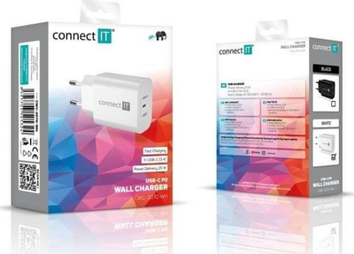 Karikues për në prizë CONNECT IT Voyager2, 25W PD, USB C, i bardhë
