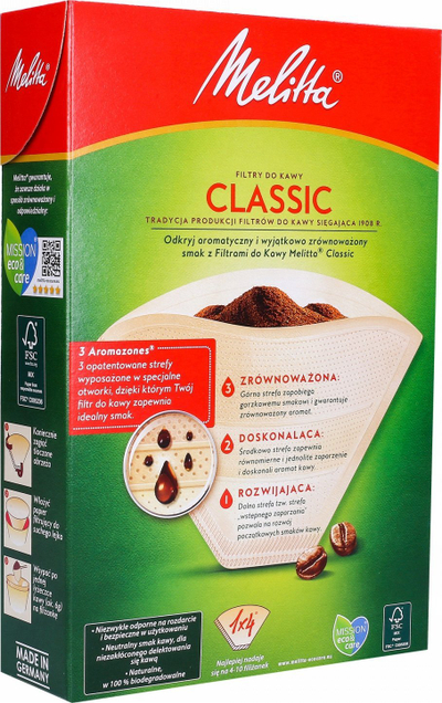 Filtra kafeje Melitta Gourmet Intense, madhësia 1x4, 80 copë, kafe