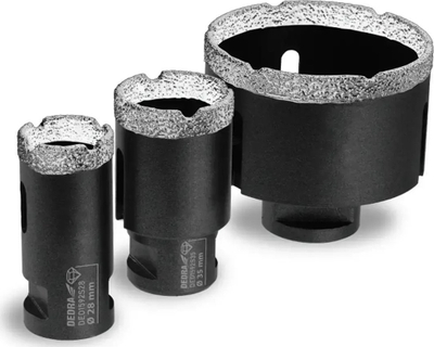 Set shpuese me diamant Dedra, 28mm 35mm 68mm, M14 në HEX
