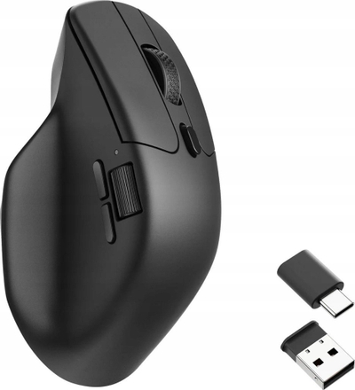 Maus wireless Keychron M6, ergonomik, me nano marrës USB‑C, i zi