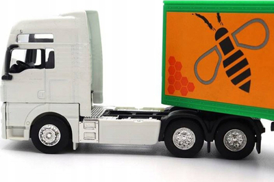 Lodër kamion me rimorkio Welly MAN TGX 58012, shkallë 1:64, i bardhë me portokalli