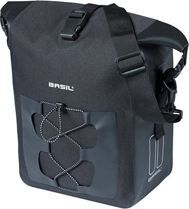 Çantë anësore biçiklete Basil Navigator Touring, 12-15L, e papërshkueshme nga uji, e zezë
