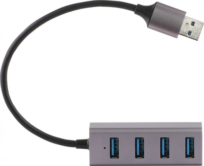 USB hub YENKEE YHB 4300, 4 porta, trup metalik, gri