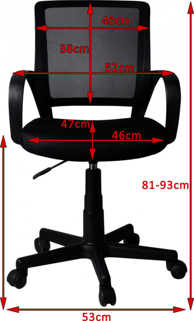 Karrige zyre rrotulluese AKORD Ergonomic Youth, rrjetë, rregullim lartësie, e bardhë blu