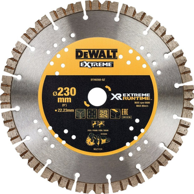 Teh diamanti DeWalt Extreme Runtime, 230mm, 22.23mm, i verdhë