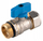 Valvul sferike mini Ferro KPEX16-BH, F16 me adapter 1/2", trup bronzi, blu