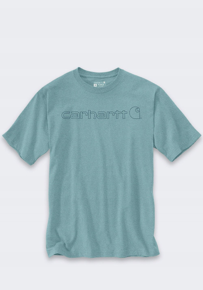Bluzë Carhartt Dearborn Relaxed Logo, pambuk, për burra, ngjyrë turkeze