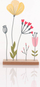 Dekor tavoline FLORINA Field Flowers, metal dhe dru, 28cm, shumëngjyrësh