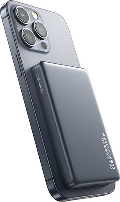 Power bank Usams CY Series CD242, 10000mAh, безжично магнетно полнење 20W, црна