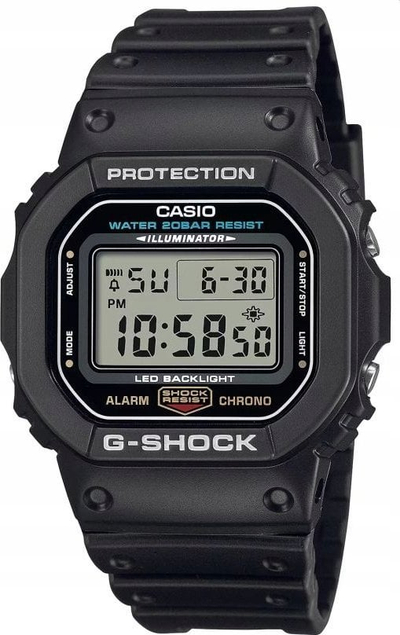 Orë digjitale Casio G Shock DW 5600UE 1ER, për meshkuj, e zezë