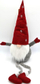 Figurë zbukuruese Krishtlindjesh Saska Christmas Gnome, 50cm, për ulje, gri me të kuqe