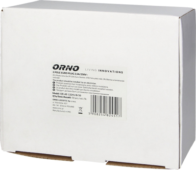 Prizë e sheshtë e çmontushme Orno B0, 230V, plastike, e zezë