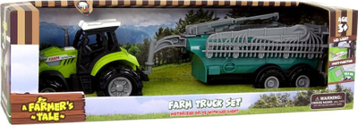 Lodër traktor me rimorkjo, set 6 pjesësh, makineri ndërtimi, shumëngjyrëshe