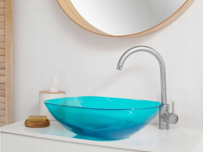 Lavaman mbi banak MOENGO Countertop Basin, 54 x 36 cm, ovale, ngjyrë turkeze