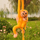 Maskotë pelushi Lean Toys majmun me bebe, 90 cm, e verdhë