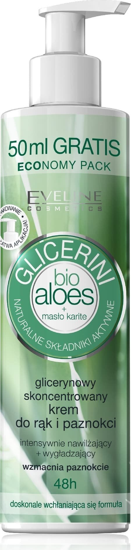 Krem duarsh dhe thonjsh EVELINE Bio Aloe Glycerin, i koncentruar, 245 ml