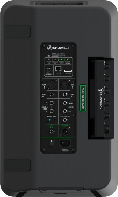 Sistem PA portabël Mackie ShowBox, 400W, me bateri, i zi