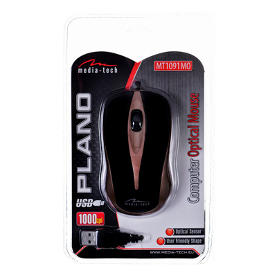 Maus Media-Tech Plano MT1091MO, optik, 800 CPI, i zi
