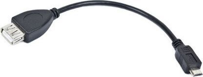 Kabllo USB Lanberg, USB MICRO (M) -> USB-A (F) 2.0, 0.15M, OTG, e zezë LANBERG-OEM