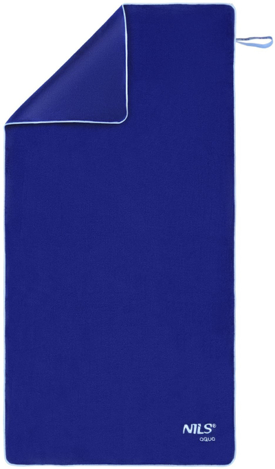 Peshqir mikrofibre NILS Aqua NAR14, thahet shpejt, për sport dhe plazh, blu