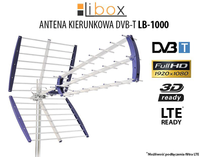 Antena televizive Libox LB1000, DVB T, 16.5 dB, e argjendtë