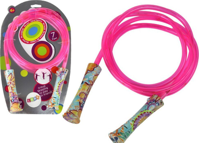 Litar kërcimi për kalamaj LEAN Toys Light-Up 16600, 2.1 m, me drita LED, rozë