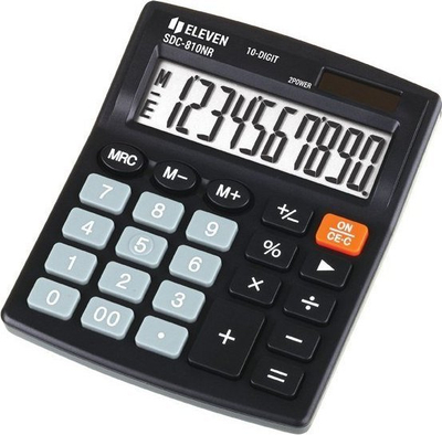 Kalkulator tavoline Eleven Eleven SDC810NR, 10 shifra, furnizim i dyfishtë, i zi