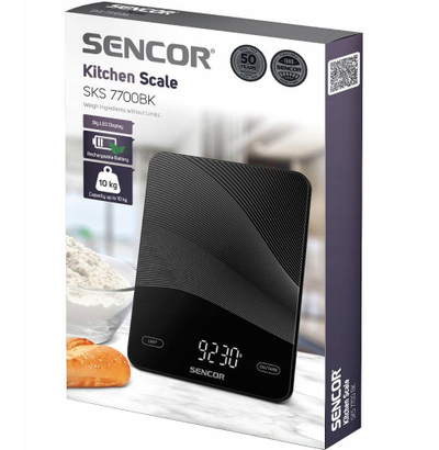 Peshore kuzhine Sencor SKS 7700BK, kapacitet 10 kg, ekran digjital, e zezë