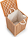 Shportë rrobash Zeller, bambu, katrore 58 cm, kafe natyrale