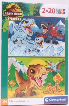 Puzzle Clementoni Jurassic World 24810, 2 x 20 pjesë, Supercolor, shumëngjyrësh