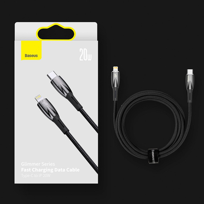 Kabllo USB Baseus Glimmer USB A në USB C, 100W, 1m, blu