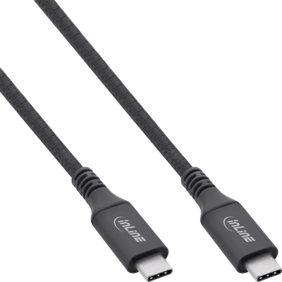 Kabllo USB InLine USB-C në USB-C, USB4 40 Gbit/s, 1 m, e zezë