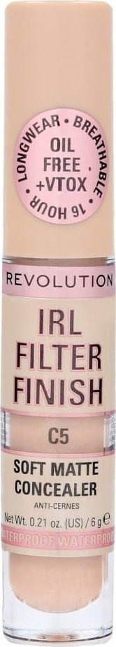 Коректор Makeup Revolution IRL Filter 16H, хидратантен, целосно покривање, нијанса C5