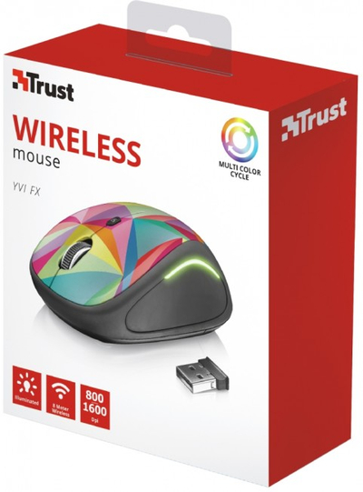 Maus wireless Trust Yvi FX 22337, USB, për laptop edhe kompjuter, shumëngjyrësh