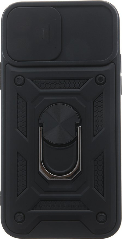 Maskë Defender Slide për Motorola Moto G22 E32 E32s, mbrojtëse e fortë me këmbë mbajtëse, ngjyrë e zezë