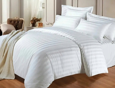 Сет постелнина Posten Bedding Damask Satin Dogs, 200x220, бела
