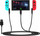 Kabllo karikuse JYS për Nintendo Switch, USB në USB-C + 2xJoy-Coni, e zezë