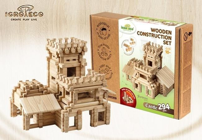 Set druri IGROTECO Fortress Series, Kalaja, 294 copa, dru natyral