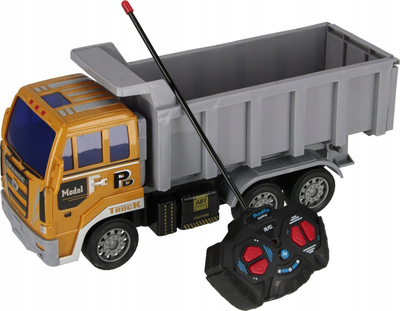 Lodër kamion me telekomandë Mega Creative Dump Truck, me drita e zë, 41 cm, i verdhë